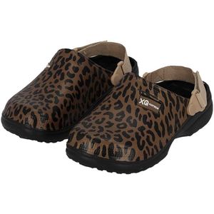 XQ Footwear - Tuinklompen - Panterprint - Bruin - Maat 35/36