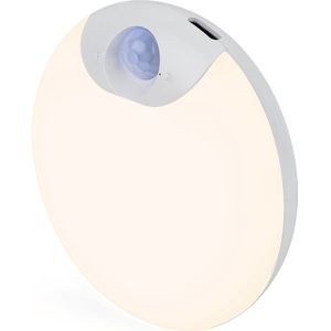 Brendz LED rond Nachtlampje Bewegingssensor, USB-C Oplaadbaar, Magnetisch, Warm Wit 3000K, Dimbaar, Kastverlichting Draadloos, Keukenverlichting, Trapverlichting