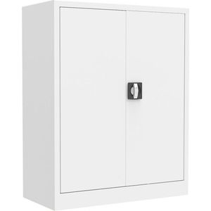 Draaideurkast 100 x 80 cm (HxB) - Wit - Metalen kast - Kantoorkast - Dossierkast