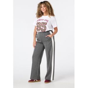 MS Mode Broek Wijde pantalon met contraststreep