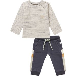 Noppies - kledingset - 2delig - Sweatpants - Joggingbroek Maury - India Ink - Blauw - Shirt Metropolis Willow Grey - Maat 92