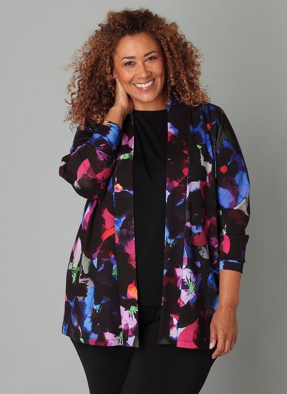 Colletta - Vest - Multi - Driekwart Mouwen - Openvallende Hals