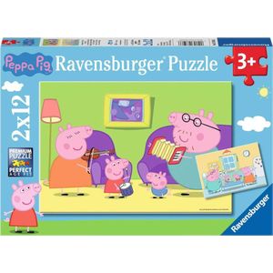 Ravensburger Puzzel Thuis Bij Peppa Pig - Twee Puzzels - 12 Stukjes - Kinderpuzzel