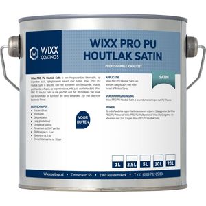 Wixx PRO PU Houtlak Satin - 10L - RAL 7021 | Zwartgrijs