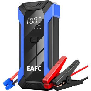 EAFC - Jumpstarter - Blauw - 1200A - 10000 mAh - 4-in-1 Starthulp Draagbare Noodstartlader
