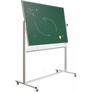 Krijtbord Deluxe Wallace - Magnetisch - Dubbelzijdig - Kantelbaar bord - Schoolbord - Eenvoudige montage - Emaille staal - Groen - 90x120cm