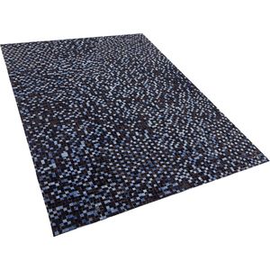 IKISU - Patchwork vloerkleed - Bruin - 140 x 200 cm - Koeienhuid leer