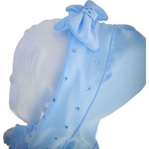 Maat 92 Zomerjas steentjes Blauw baby en kind Jas glitter kinderjas strik babyblauw jasje met hotfix steentjes