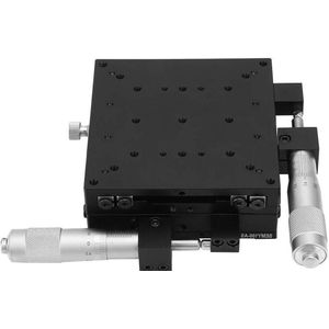 Titel: Lineaire tafel SEMY100-AS 100 * 100 * 40 mm fijnafstemmend platformmicrometer Handmatige precisietafel met kruisrollen