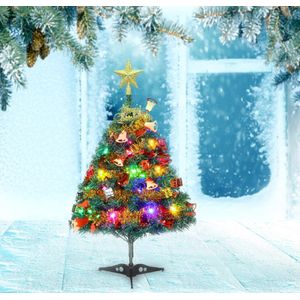 Kerstboom - 60 cm - Mini Tafelkerstboom - Met LED Lichtsnoeren - Met Versiering