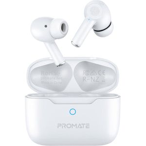 ProMate® ProPods - True Wireless Earbuds - Actieve Ruisonderdrukking - IntelliTouch Bediening - Bluetooth 5.3 - 25 Uur Speeltijd - Ergonomisch Ontwerp - Hoge-Fidelity Audio - Waterbestendig - IPX5 - Comfortabel en Duurzaam - Wit