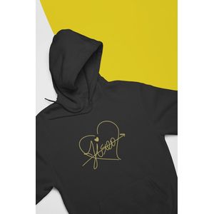 BlackPink Jisoo Signature Hoodie | Fan Sign Love | In Your Area | Maat XL Zwart