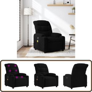 vidaXL Verstelbare Massagestoel - Zwart Massagestoel - Ergonomische Stoel - Relaxstoel - Lounge Stoel - Elektrische Massage