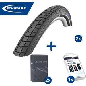 Fietsband - Schwalbe - Buiten- & binnenbanden (2x2 stuks) - Big Ben K-Guard & SV17E - 28 inch x 1.40 - 2.00 - 60 mm - Met plaksetje