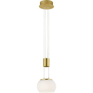 LED Hanglamp - Hangverlichting - Torna Maliba - 8W - 1-lichts - Warm Wit 3000K - Dimbaar - Rond - Mat Goud - Aluminium