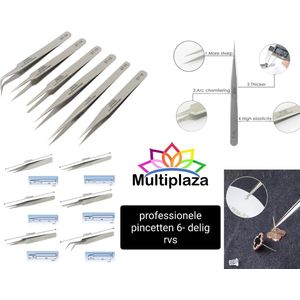 Professionele Antistatische ● hobby pincetten ●""MULTIPLAZA "" ● 6-delig ● zware kwaliteit-gereedschap - laptop - telefoon - computer - reperatie - hobby - diamond painting - modelbouw - hobbypincet - precisie