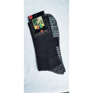 Katoenen heren badstof zool sport/wandel sokken - 43/46 - 3 paar - zacht - zwart/grijs