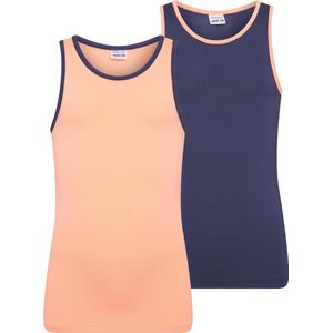 Beeren 2-Pck Mix&Match M. Hemd Mix Zalm/D.Blauw 134/140