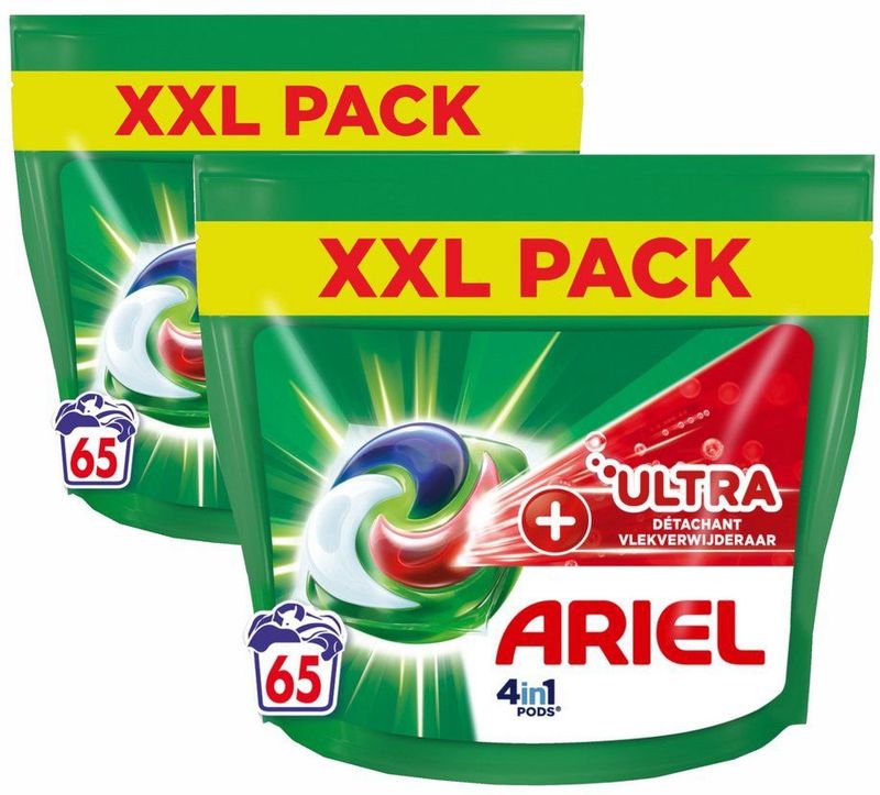 Ariel 4in1 Wasmiddel Pods +Ultra Vlekverwijderaar - 130 Wasbeurten
