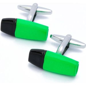 Manchetknopen - Highlighter Arceerstift Groen en Zwart