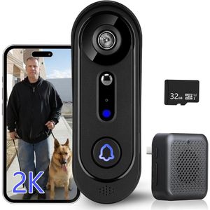 Video deurbel zonder abonnement - Deurbel met camera - Draadloze video deurbel - Beveiliging woning - Deurbel met app - Slimme deurbel - Geen maandelijkse kosten - Beveiligingscamera - WiFi deurbel - Voor smartphone en tablet