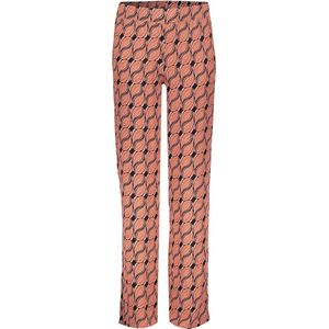 Meisjes broek AOP - licht terra/zwart