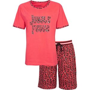 Irresistible Dames Shortama - 100% Gekamde Katoen - Rood - Maat S