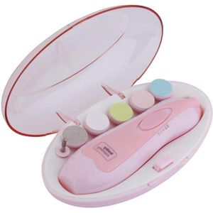 Baby Nagelknipper Set - Elektrische Nageltrimmer met 6-in-1 Slijpkop en Polijstapparaat voor Veilige Trimming van Vingernagels en Teennagels - Roze .