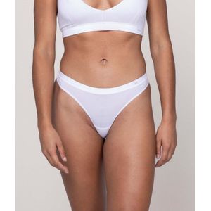 Undiemeister String Dames - Chalk White (Wit) - Slip Zijdezachte Ademende Stof - Elastische band - Platte Naden - Zonder Labels - Gladde Onderbroek Afwerking - Tencel - String - Maat M