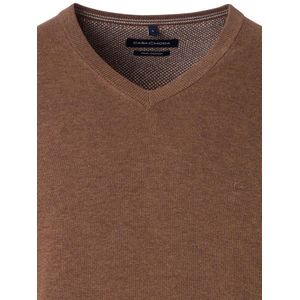 Casa Moda Heren Trui Met V-Hals Pima-Katoen 004430-679 Beige - 3XL