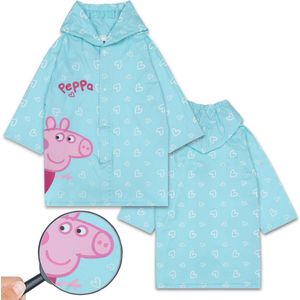 Peppa Pig Turquoise regenjas met capuchon, cape voor een meisje