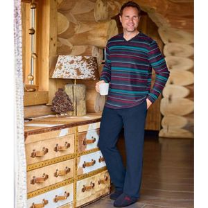 ATLAS FOR MEN - Gestreepte microfleece pyjama - Heren - Verkrijgbaar in grote maten - XXL