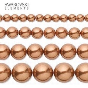Swarovski Elements, Swarovski Parels, 8mm (40cm), copper, 5810
