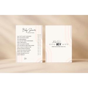 babyshower spel: Babyshower box - 10x mom or dad spelkaarten - babyshower spel - spellen - babyshower - invulkaart