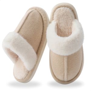 RENALUX Pantoffels Heren en Dames - Sloffen Dames en Heren - Pluche Voering - Antislip Zool - Beige - Maat 40-41