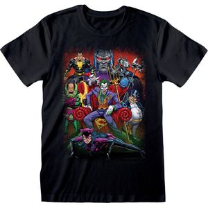 T-Shirt met Korte Mouwen DC Comics Villains Zwart Uniseks - XL