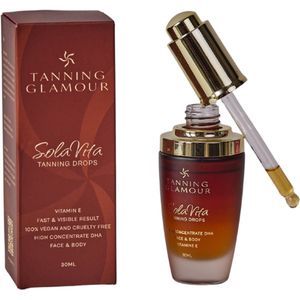 Tanning Glamour – SolaVita Zelfbruiner Drops | Egaliserend, Natuurlijk Bruin | Voor Gezicht | 30 ml