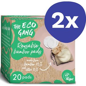 The Eco Gang Herbruikbare Bamboe Wattenschijfjes (2x 20 stuks)