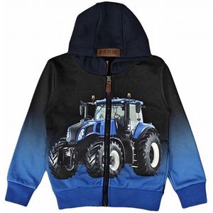 Kinder vest tractor trekker WM kleur donkerblauw maat 92 New Holland Hoodie Zeer mooi!