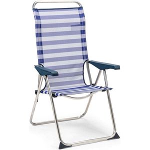 SOLENNY 5 Positie Opklapbare Fauteuil 114x67x63cm - Navy / White