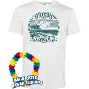 T-shirt Waikiki Beach | Toppers in Concert 2024 | Club Tropicana | Hawaii Shirt | Ibiza Kleding | Wit | maat XS