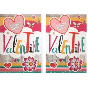 2 Wenskaarten - Valentijnskaarten - Happy Valentine - 12 x 17 cm - VAL-004