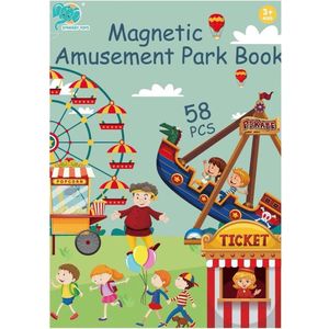 magnetisch kinderboek kermis | 58pcs puzzel magneetboek