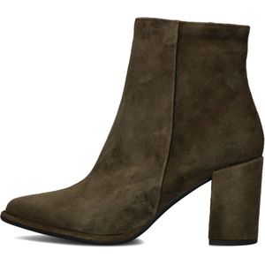 Notre-V 67034 Enkellaarsjes - Enkelboots met rits - Dames - Groen - Maat 40