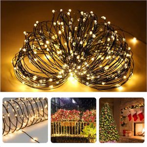 Cheqo® LED Verlichting 120 LED - 9 meter - Extra Warm Wit - Soft Wire - Binnen en Buiten - Energiezuinig - Flexibel Snoer - Adapter Inbegrepen - IP44 - Kerstverlichting voor Kerstbomen - Vensterbanken - Tuinhagen - Sfeerverlichting - Lichtsnoer