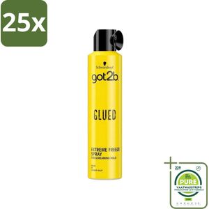 25 x Got2b Glued Extreme Freeze Haarspray 300 ml - Grootverpakking - Haarspray - Extreme Hold - Bikkelhard - Stylingkracht - Langdurige Styling