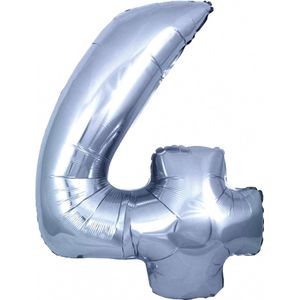 40 jaar zilveren folie ballonnen 88 cm leeftijd/cijfer - Leeftijdsartikelen 40e verjaardag versiering - Heliumballonnen