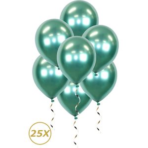Groene Helium Ballonnen 2024 NYE Verjaardag Versiering Feest Versiering Ballon Chrome Groen Luxe Decoratie - 25 Stuks