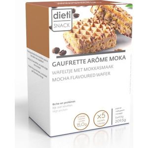 Dieti Snack Mokka Wafel - 5 stuks - Snack