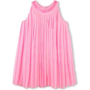 Jurk - Geplooid - Polyester - Paillettenbanden - Knoopsluiting Achterkant